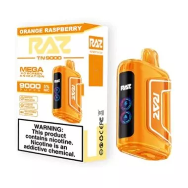 RAZ TN9000 9000 Puffs Nicotine Disposable (Rechargeable)-RAZ-Orange Raspberry-NYC Glass