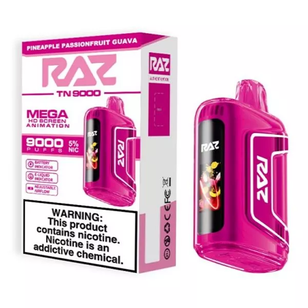 RAZ TN9000 9000 Puffs Nicotine Disposable (Rechargeable)-RAZ-Pineapple Passionfruit Guava-NYC Glass