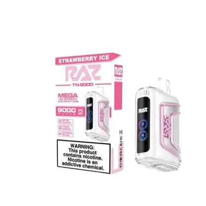 RAZ TN9000 9000 Puffs Nicotine Disposable (Rechargeable)-RAZ-Strawberry Ice-NYC Glass