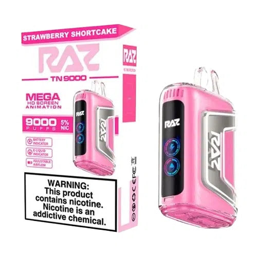 RAZ TN9000 9000 Puffs Nicotine Disposable (Rechargeable)-RAZ-Strawberry Shortcake-NYC Glass