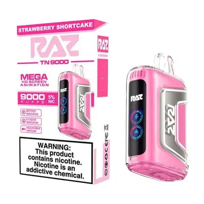 RAZ TN9000 9000 Puffs Nicotine Disposable (Rechargeable)-RAZ-Strawberry Shortcake-NYC Glass