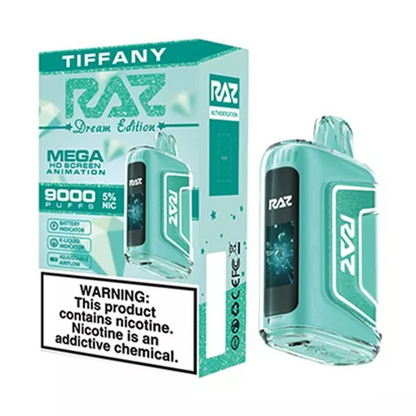 RAZ TN9000 9000 Puffs Nicotine Disposable (Rechargeable)-RAZ-Tiffany (Kiwi Watermelon)-NYC Glass