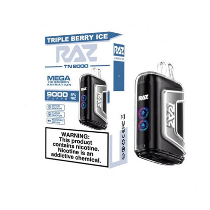 RAZ TN9000 9000 Puffs Nicotine Disposable (Rechargeable)-RAZ-Triple Berry Ice-NYC Glass