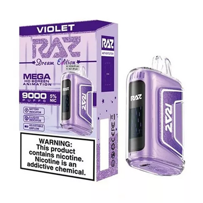 RAZ TN9000 9000 Puffs Nicotine Disposable (Rechargeable)-RAZ-Violet (Grape Strawberry)-NYC Glass