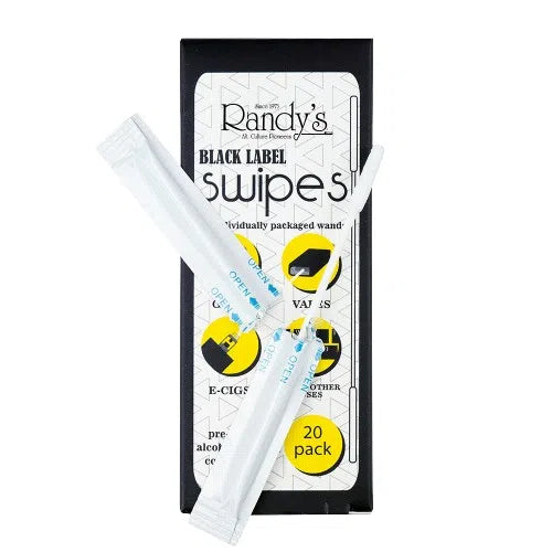 Randy's Black Label Swipes Pre-Soaked Alcohol Cleaning Cotton Swabs 20pk-Glass Cleaner & Tools-Randy's-NYC Glass