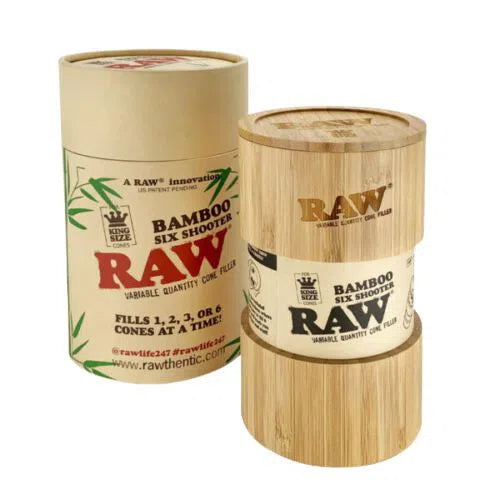 Raw Bamboo Six Shooter Cone Filler-RAW-King Size-NYC Glass