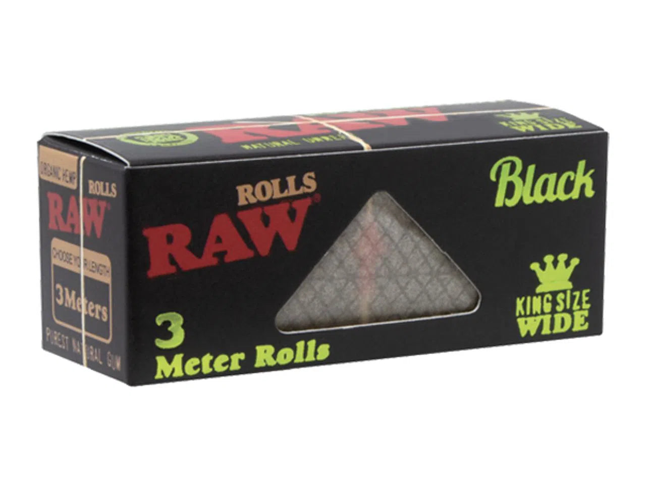 Raw Black Organic Hemp Rolls King Size Wide (3 Meter Rolls)-RAW-NYC Glass