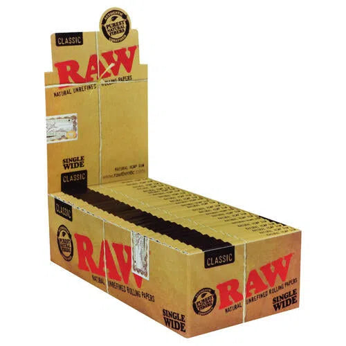 Raw Classic Single Wide Single Window Rolling Papers - 50pk Box-RAW-NYC Glass