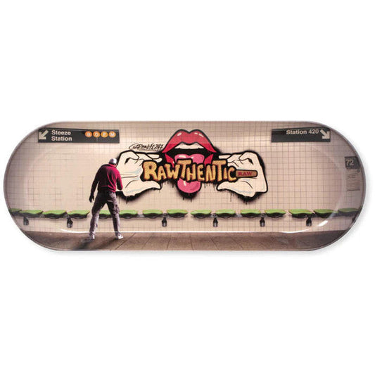 Raw Large Metal Skate Deck Rolling Tray NYC Graffiti-RAW-NYC Glass