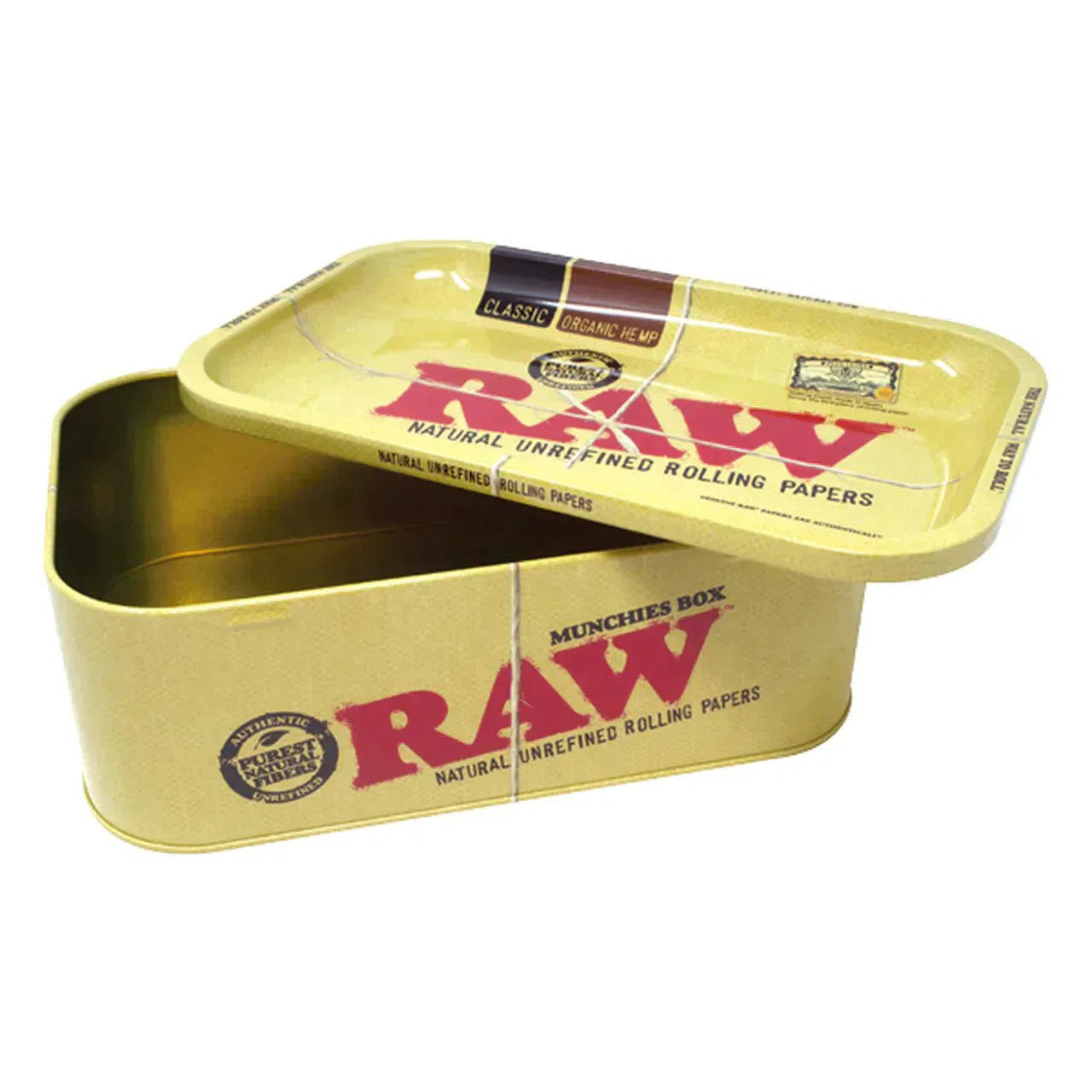 Raw Munchies Box With Rolling Tray Lid-RAW-NYC Glass