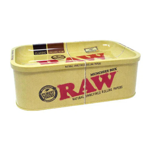 Raw Munchies Box With Rolling Tray Lid-RAW-NYC Glass