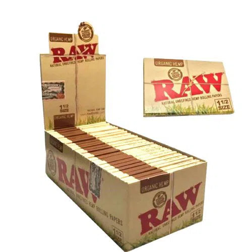 Raw Organic Hemp 1 1/2 Rolling Papers - 25pk Box-RAW-Full Box: 600 Papers-NYC Glass