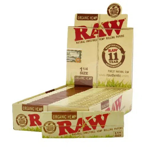 Raw Organic Hemp 1 1/4 Rolling Papers 24pk Box-RAW-NYC Glass