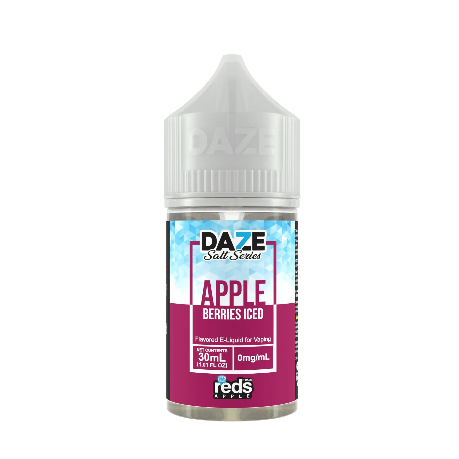 Reds Salt Nic E-Juice 30ml-Reds Apple by 7 Daze-Berries Apple Iced-30mg-NYC Glass