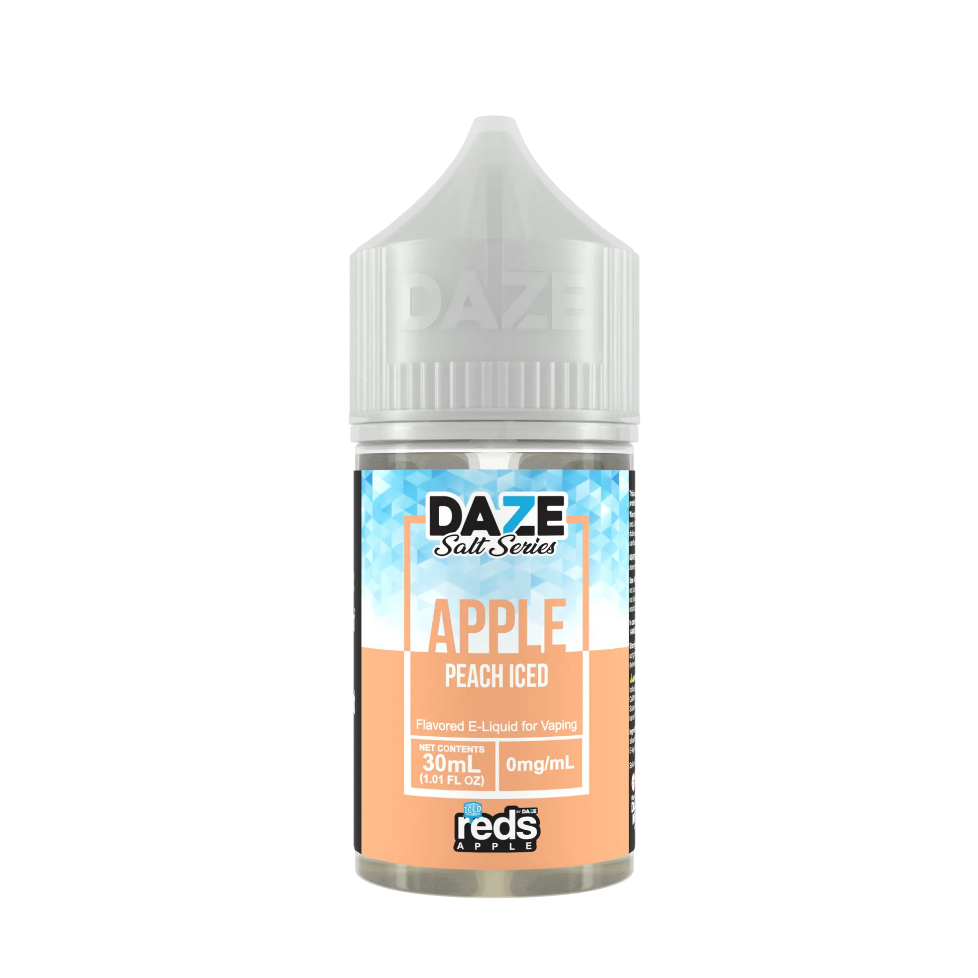 Reds Salt Nic E-Juice 30ml-Reds Apple by 7 Daze-Peach Apple Iced-30mg-NYC Glass