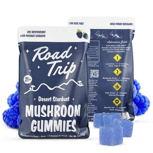 Road Trip Desert Stardust Mushroom Gummies-Road Trip-Blue Raspberry-NYC Glass