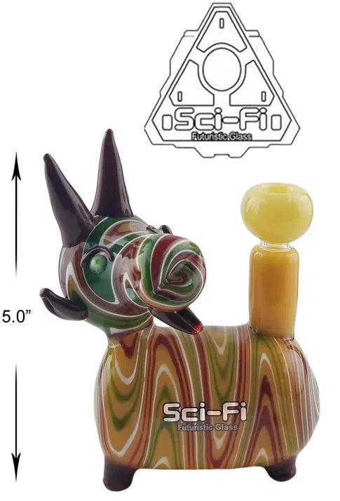 SCI-FI Goat Design Small Water Pipe 5"-Sci Fi-NYC Glass