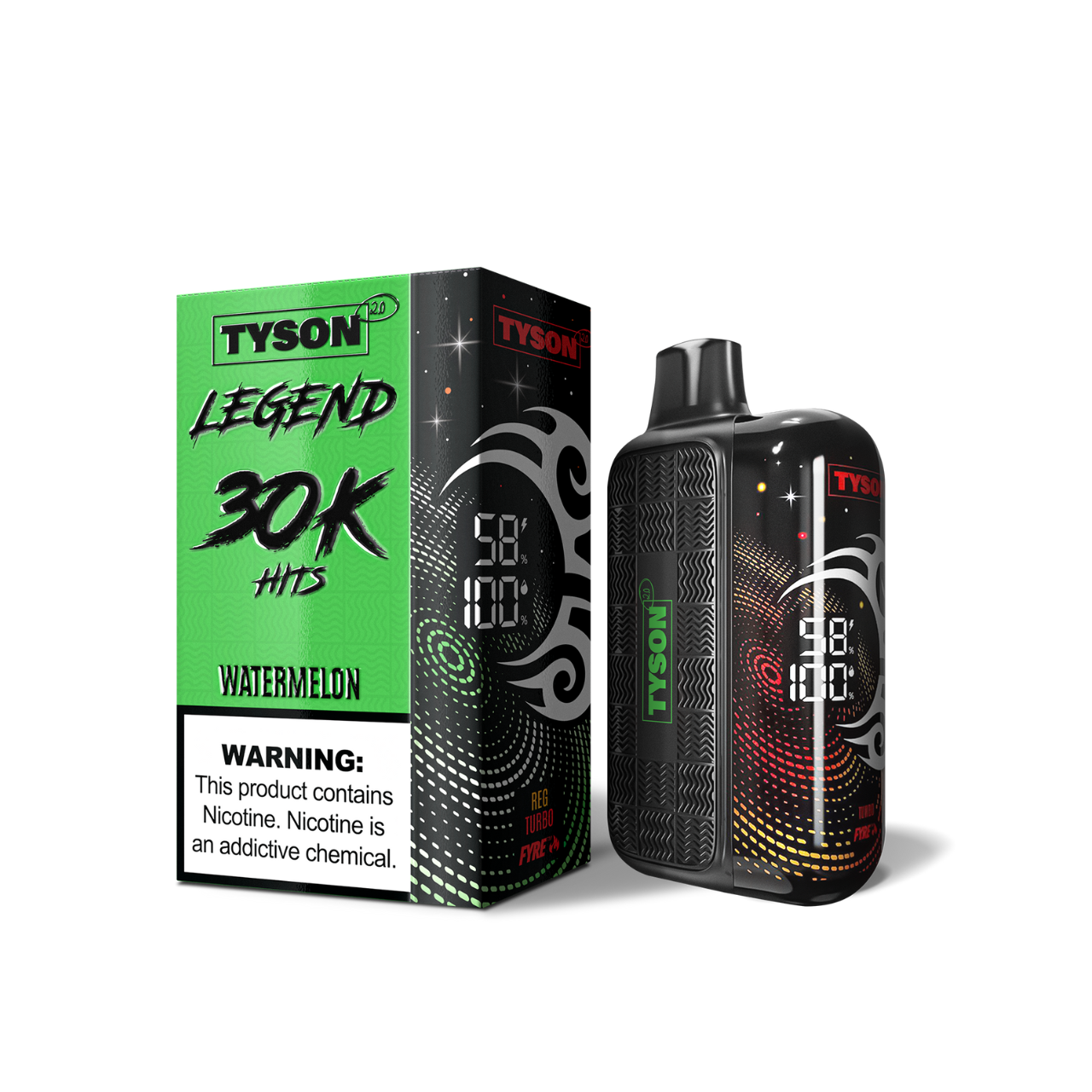 Tyson 2.0 Legend Nicotine Disposable 30,000 Puffs-Tyson-Watermelon-NYC Glass