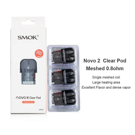 SMOK Novo 2/Novo 2S Clear Pod 3pk-SMOK-Clear Pod 0.8 Mesh 3pk-NYC Glass