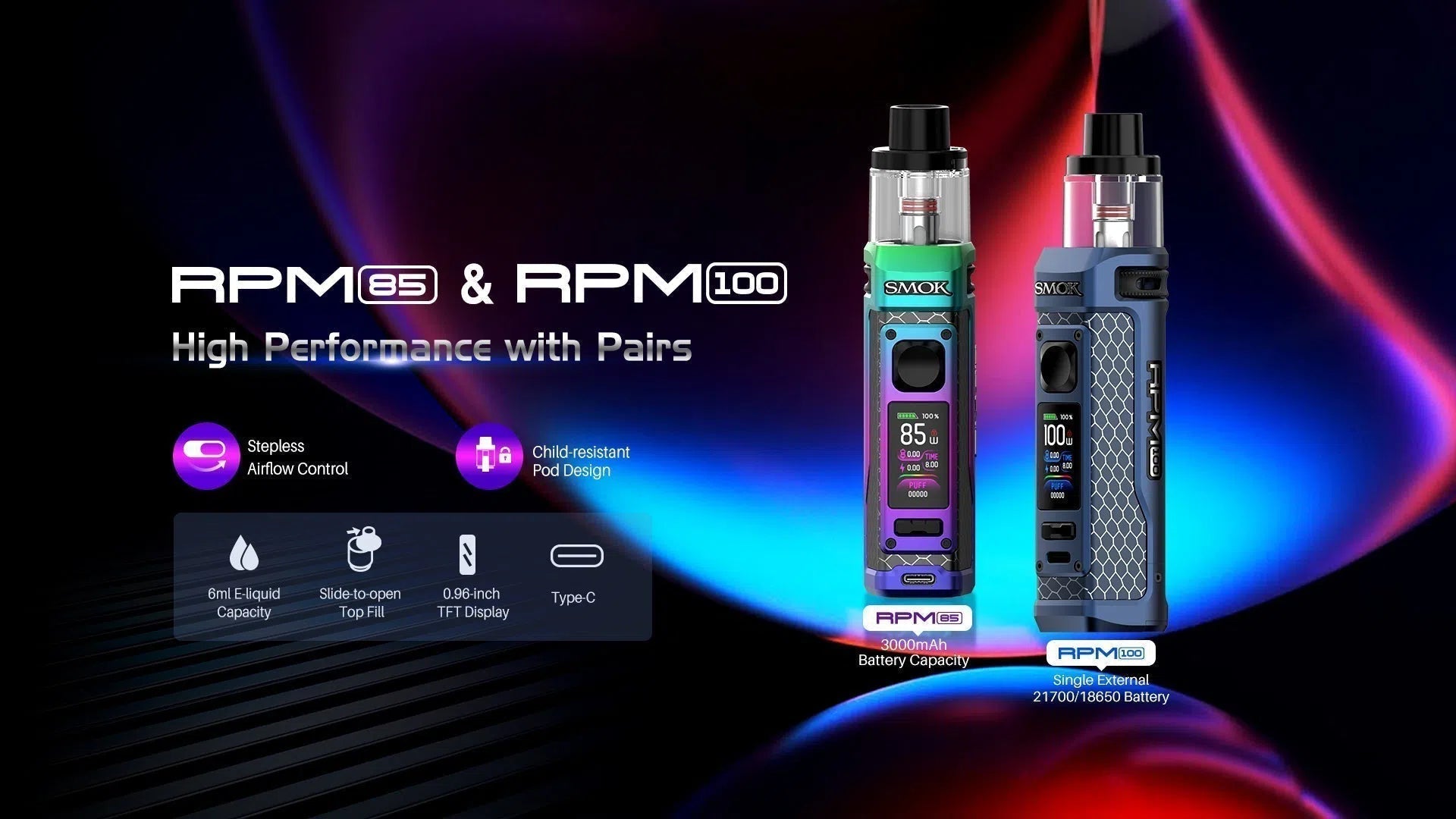 smok rpm 100 pod mod kit SMOK RPM 100 Pod Mod Kit | 100W Vape Mod
