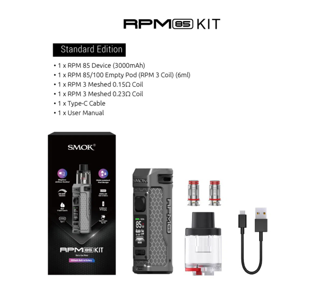 SMOK RPM 85 Pod Mod Kit-SMOK-NYC Glass