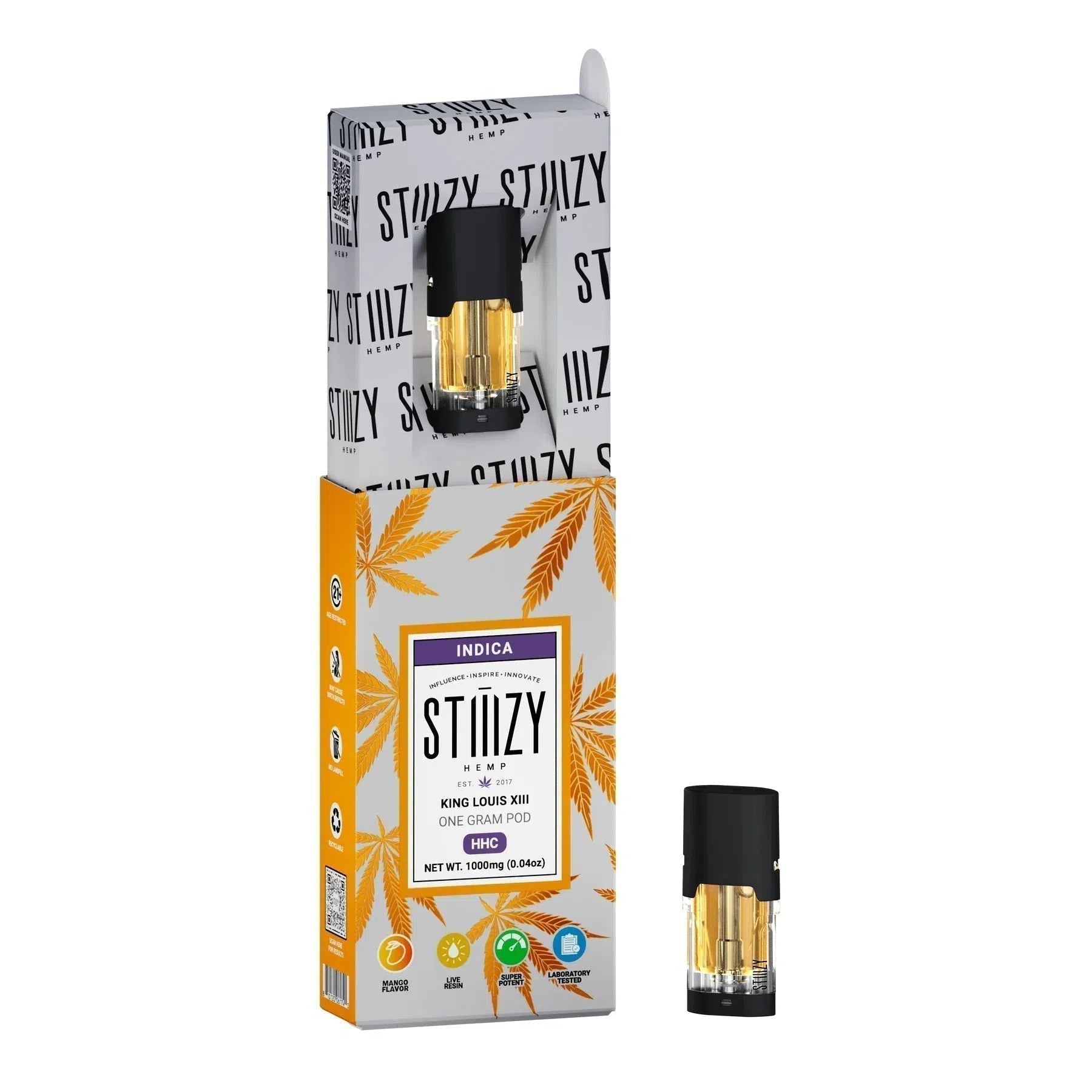 STIIIZY HHC Replacement Pods 1g-Stiiizy-King Louis XIII (Indica)-NYC Glass