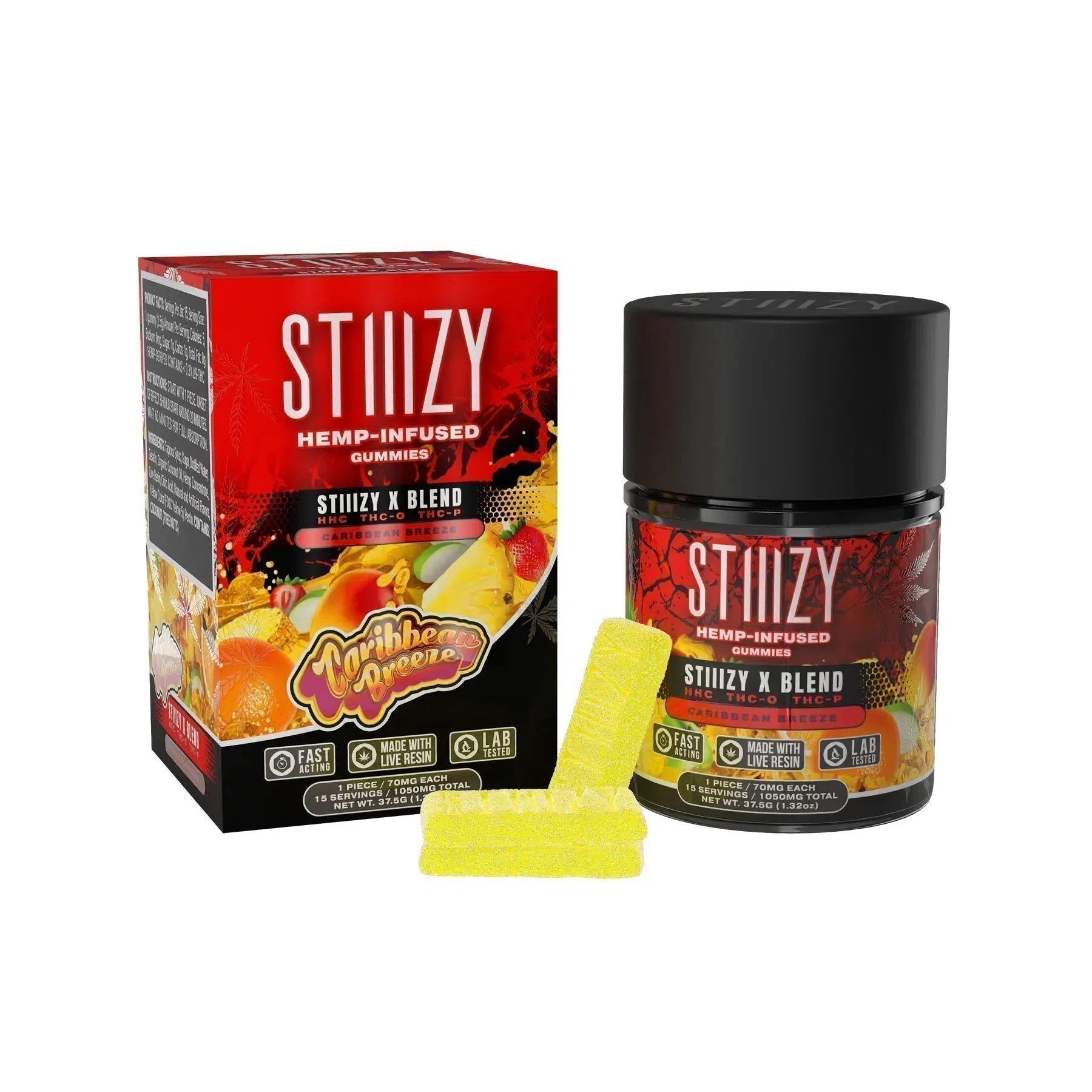 STIIIZY X Blend Gummies 1050mg Jar-Stiiizy-Caribbean Breeze-NYC Glass