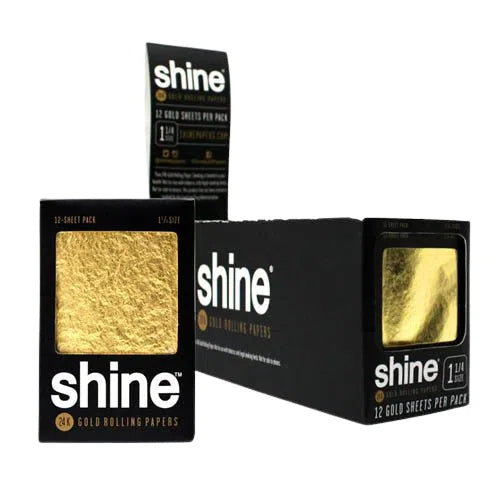 Shine 24k Gold Rolling Papers 1 1/4-Shine-NYC Glass