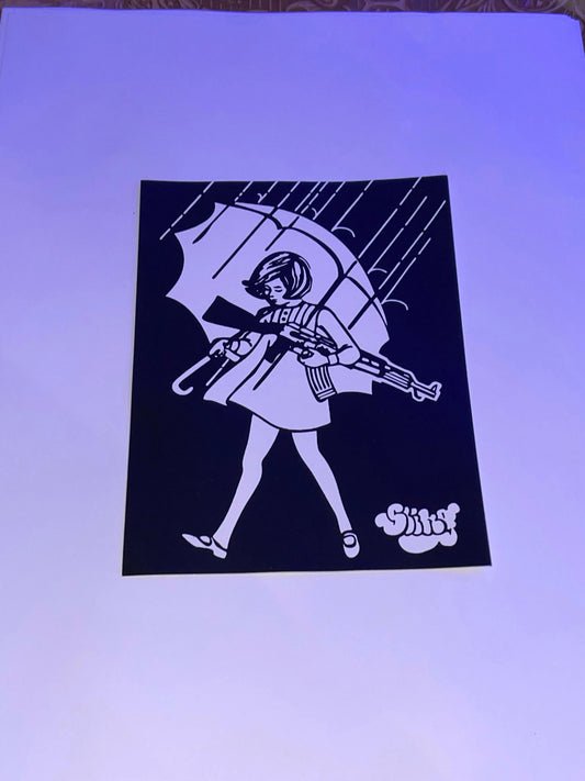 Slinger Assault Girl Sticker-Slinger Glass-NYC Glass