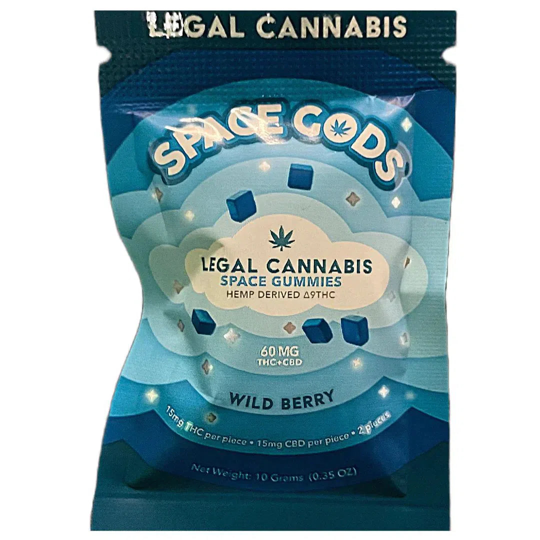 Space Gods Delta 9/CBD Gummies 60mg 2ct Bag-Space Gods-Wild Berry-NYC Glass