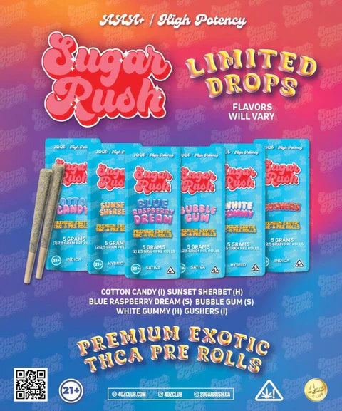 Sugar Rush Premium Exotic THCA 5g Pre-Rolls-Sugar Rush-NYC Glass