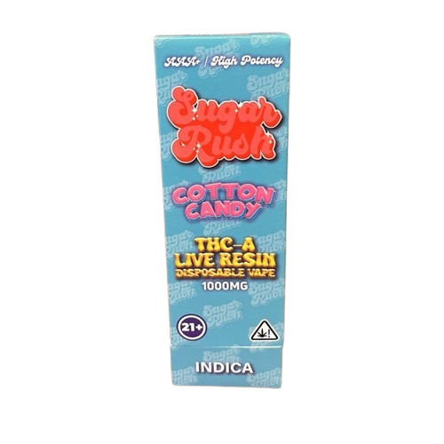 Sugar Rush THCA Live Resin Disposable 1000mg-Sugar Rush-Cotton Candy (Indica)-NYC Glass