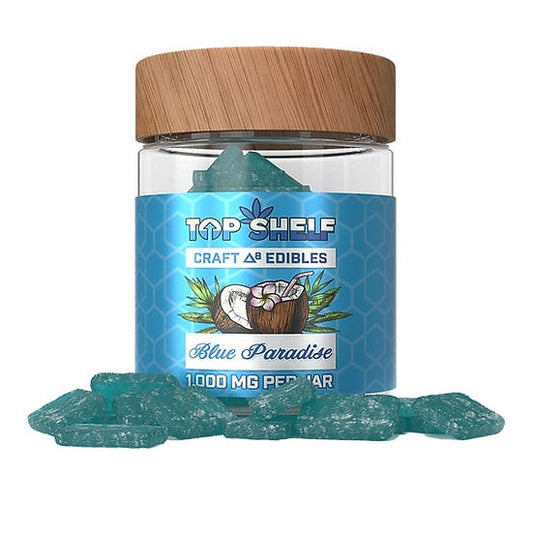 Top Shelf Delta 8 Gummies 1000mg Jar-Delta 8 Edibles-Top Shelf-Blue Paradise-NYC Glass