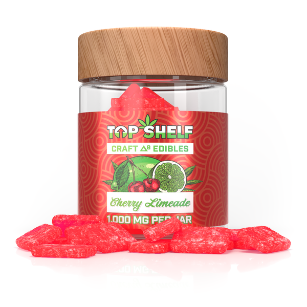 Top Shelf Delta 8 Gummies 1000mg Jar-Top Shelf-Cherry Limeade-NYC Glass