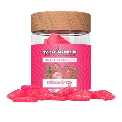 Top Shelf Delta 8 Gummies 1000mg Jar-Top Shelf-Strawberry-NYC Glass