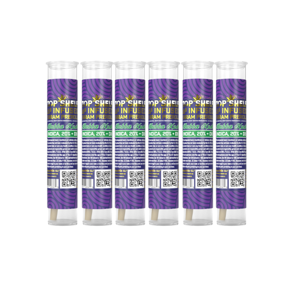 Top Shelf Premium Delta 8 Infused 1g Pre-Roll-Top Shelf-Bubba Kush 6 Pack-NYC Glass