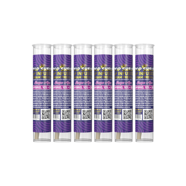 Top Shelf Premium Delta 8 Infused 1g Pre-Roll-Top Shelf-Grape Ape 6 Pack-NYC Glass