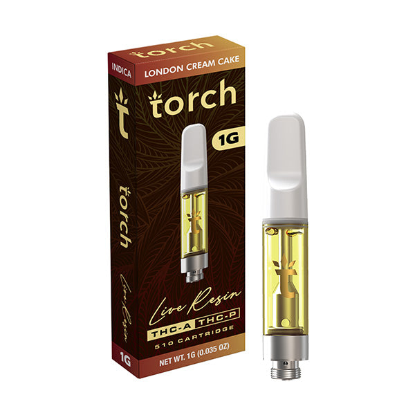 Torch Live Resin THCA THCP 510 Cartridge-THC Cartridges-Torch-London Cream Cake (Indica)-NYC GLASS 718