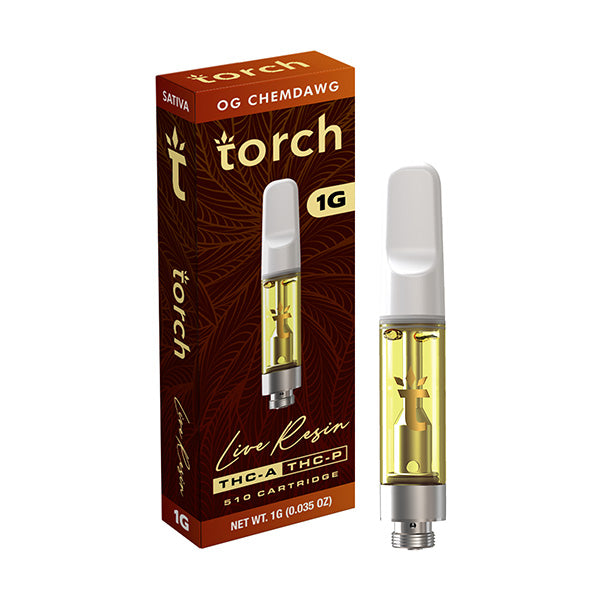 Torch Live Resin THCA THCP 510 Cartridge-THC Cartridges-Torch-OG Chemdawg (Sativa)-NYC GLASS 718