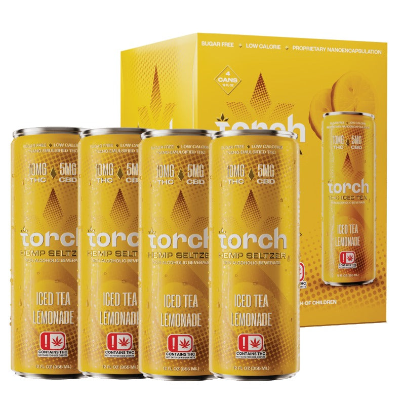 Torch THC Infused Seltzer & Iced Tea 12oz 4pk-Torch-Iced Tea Lemonade 4pk-NYC Glass