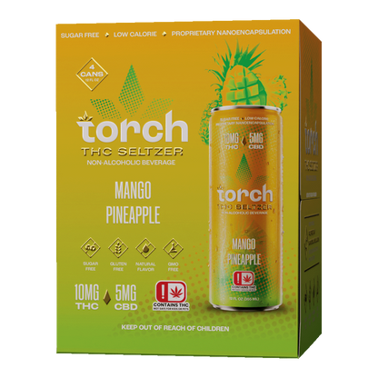 Torch THC Infused Seltzer & Iced Tea 12oz 4pk-Torch-Mango Pineapple Seltzer 4pk-NYC Glass