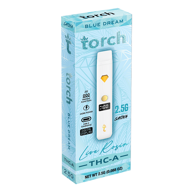 Torch THCA Live Rosin 2.5g Disposable-THC Disposables-Torch-Blue Dream (Sativa)-NYC GLASS 718