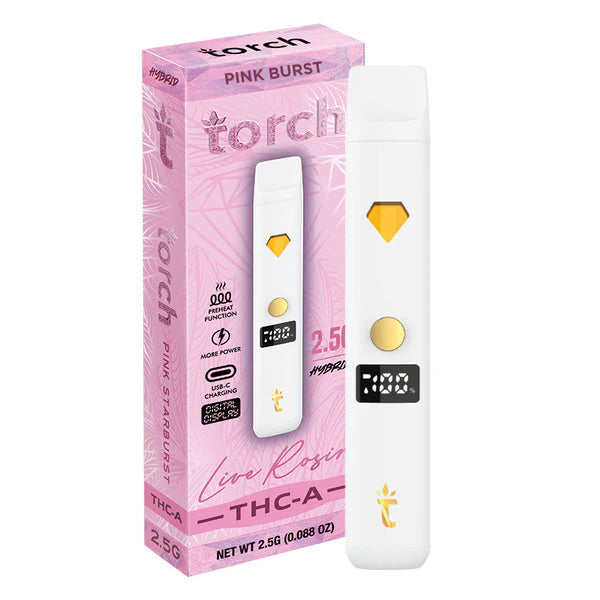 Torch THCA Live Rosin 2.5g Disposable-THC Disposables-Torch-Pink Starburst (Hybrid)-NYC GLASS 718
