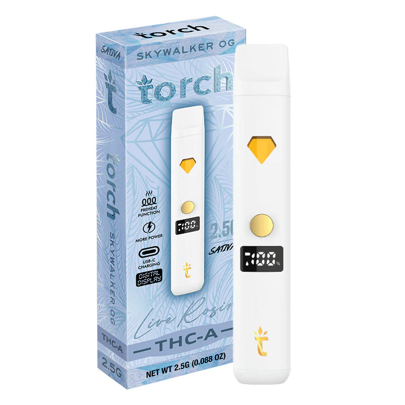 Torch THCA Live Rosin 2.5g Disposable-THC Disposables-Torch-Skywalker OG (Sativa)-NYC GLASS 718