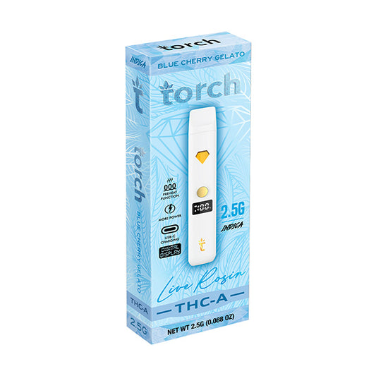 Torch THCA Live Rosin 2.5g Disposable-Torch-Blue Cherry Gelato (Indica)-NYC Glass