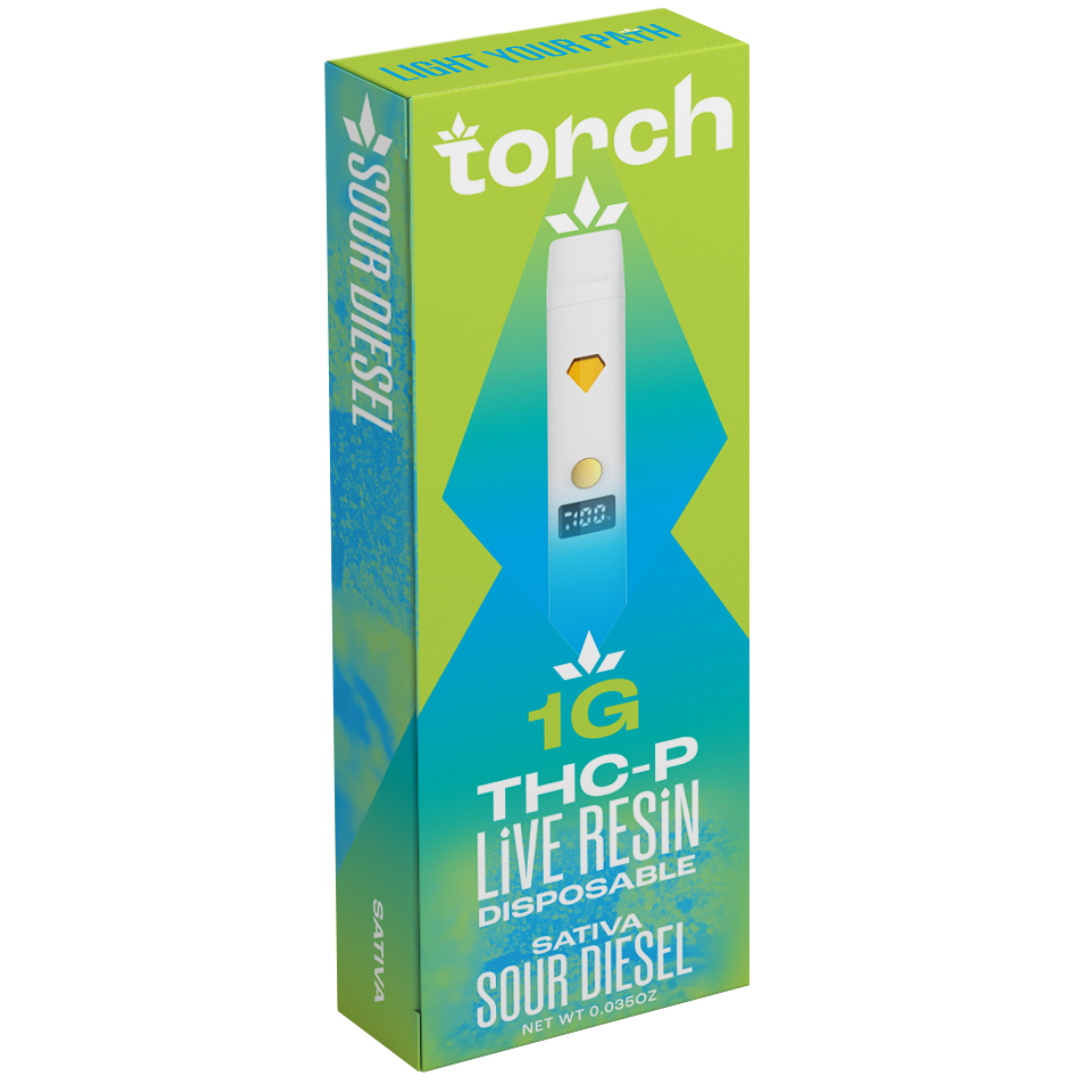 Torch THCP Live Resin Disposable 1g-Torch-Sour Diesel (Sativa)-NYC Glass