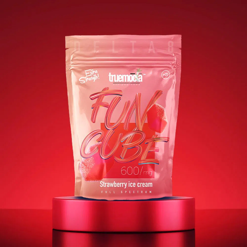 Truemoola Delta 8 Vegan Cube Gummies 600mg-Truemoola-Strawberry Ice Cream-NYC Glass