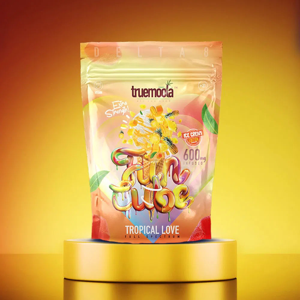 Truemoola Delta 8 Vegan Cube Gummies 600mg-Truemoola-Tropical Love-NYC Glass