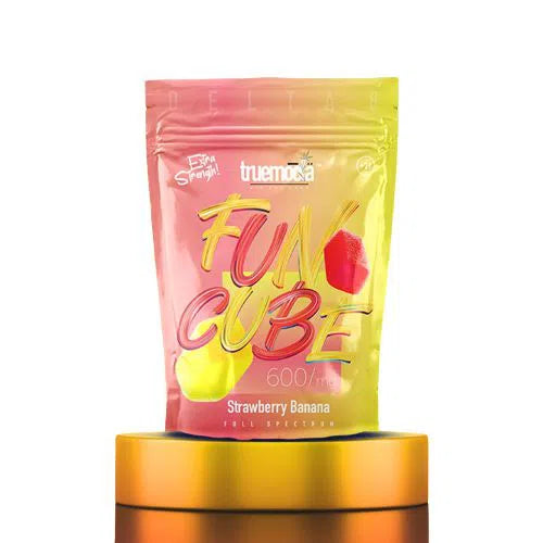 Truemoola Delta 8 Vegan Cube Gummies 600mg-Delta 8 Edibles-Truemoola-Strawberry Banana-NYC Glass