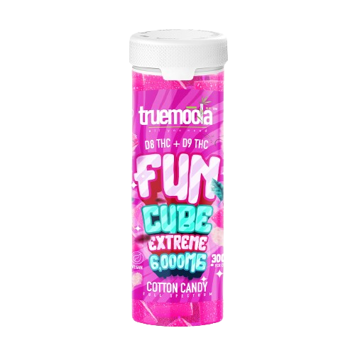 Truemoola Fun Cube EXTREME D8 + D9 Gummies 6,000mg Jar-Truemoola-Cotton Candy-NYC Glass